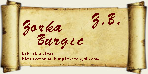 Zorka Burgić vizit kartica